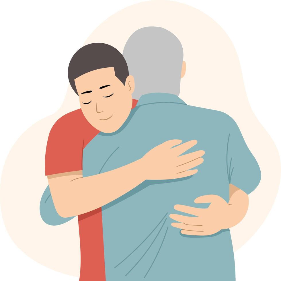 two people sharing a warm embrace vector