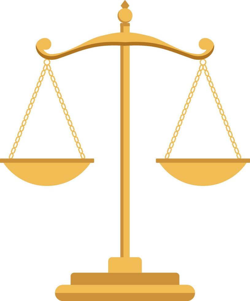 Golden scales of justice illustration vector