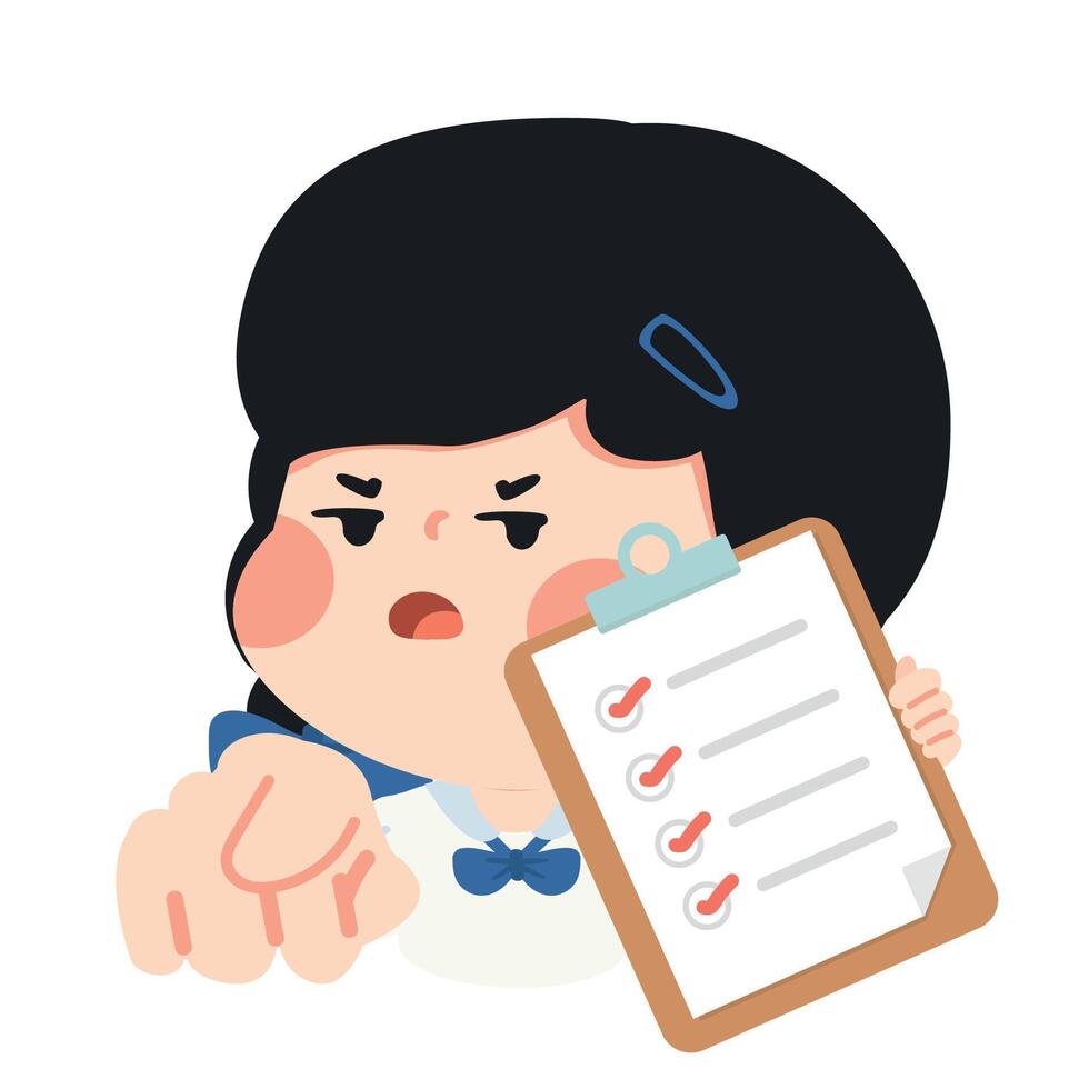 Cartoon Girl with a Checklist Illustration vector