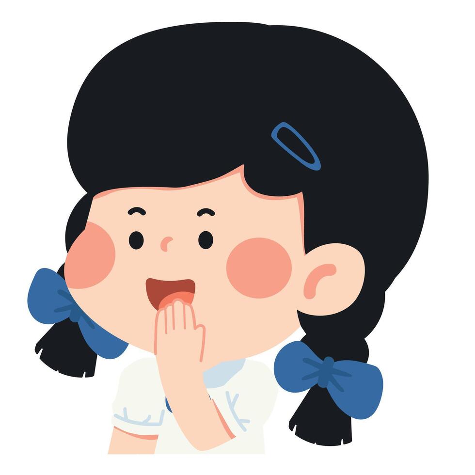 Illustration of a Happy Girl Cartoon Character vector