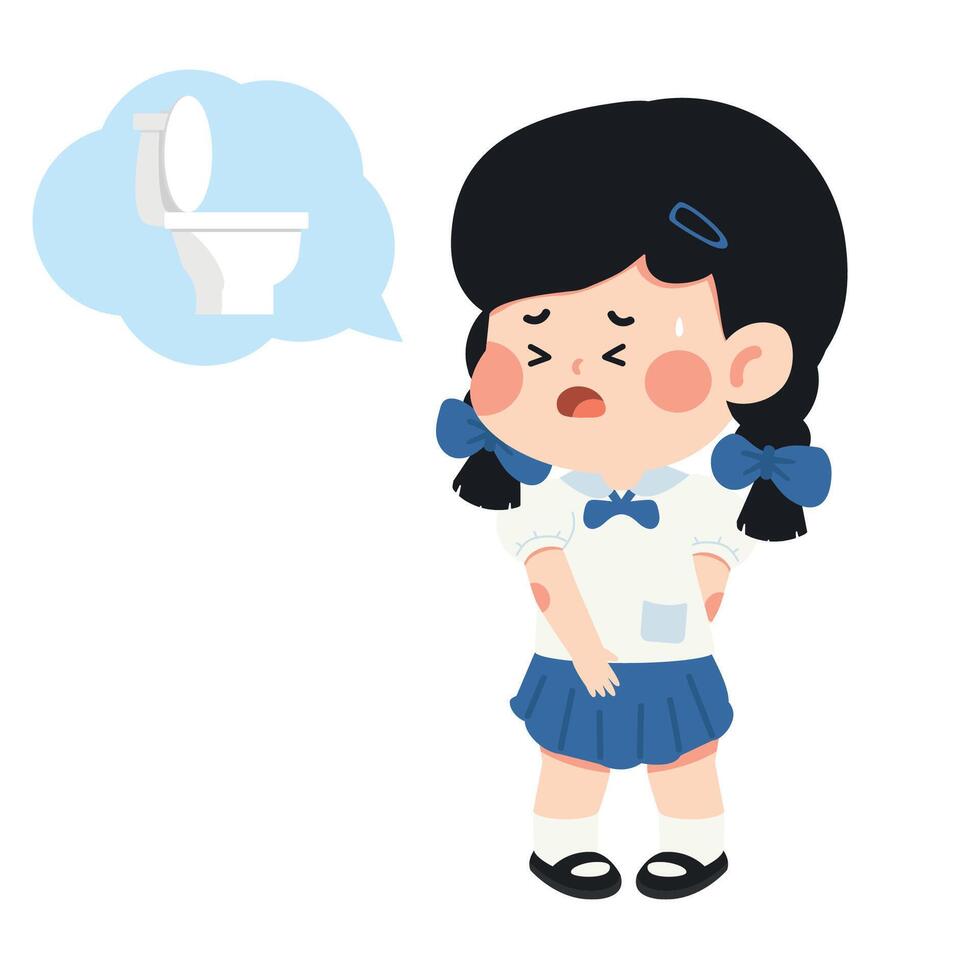 Schoolkid Urgently Needs To Pee vector