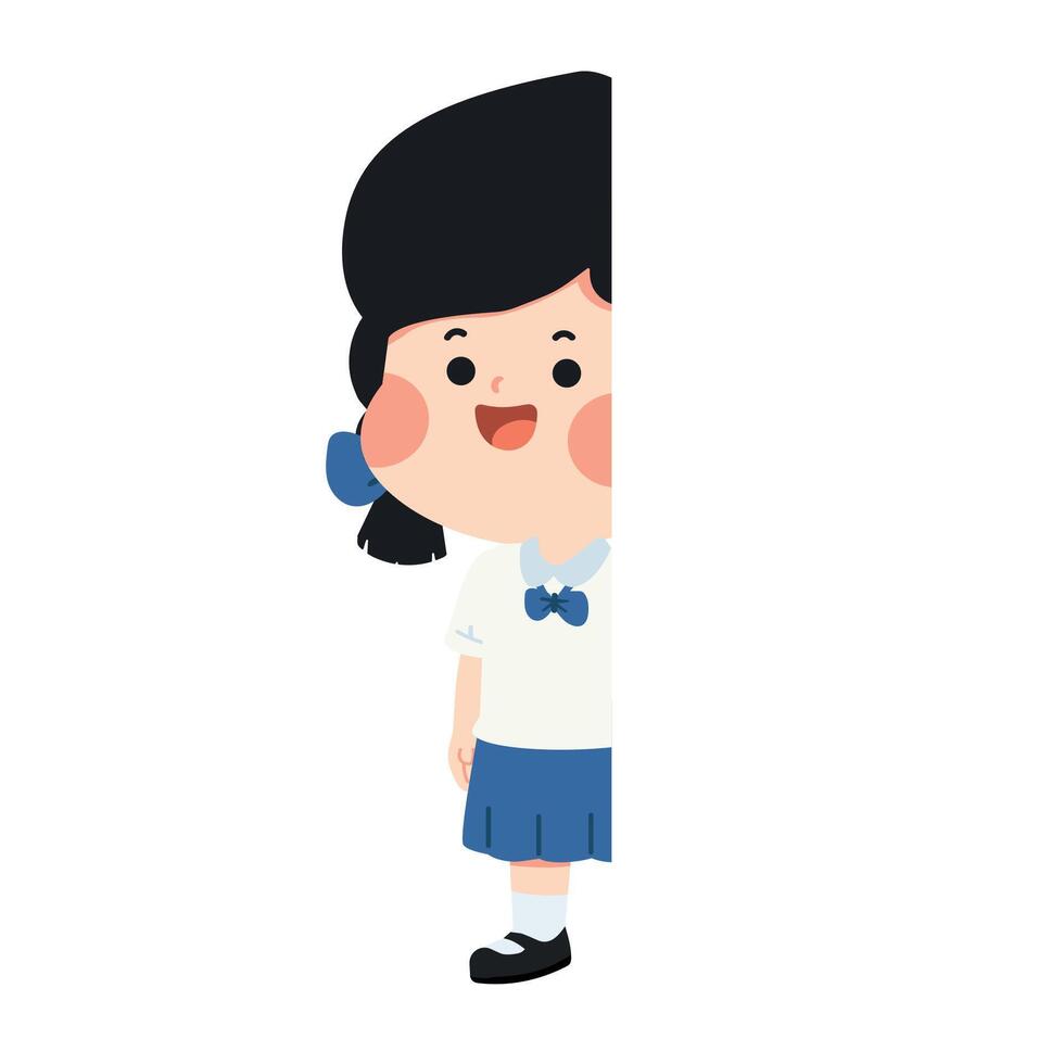 Illustration of School Girl in Uniform vector