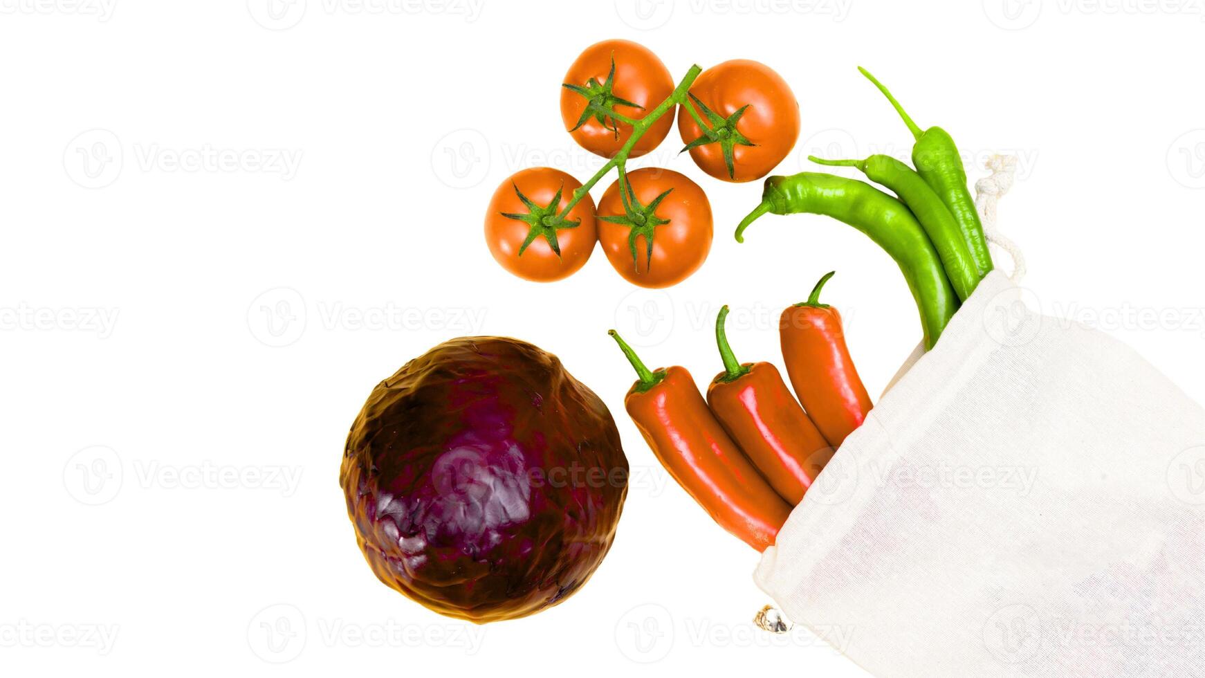 Fresh Vegetables with Reusable Shopping Bag photo