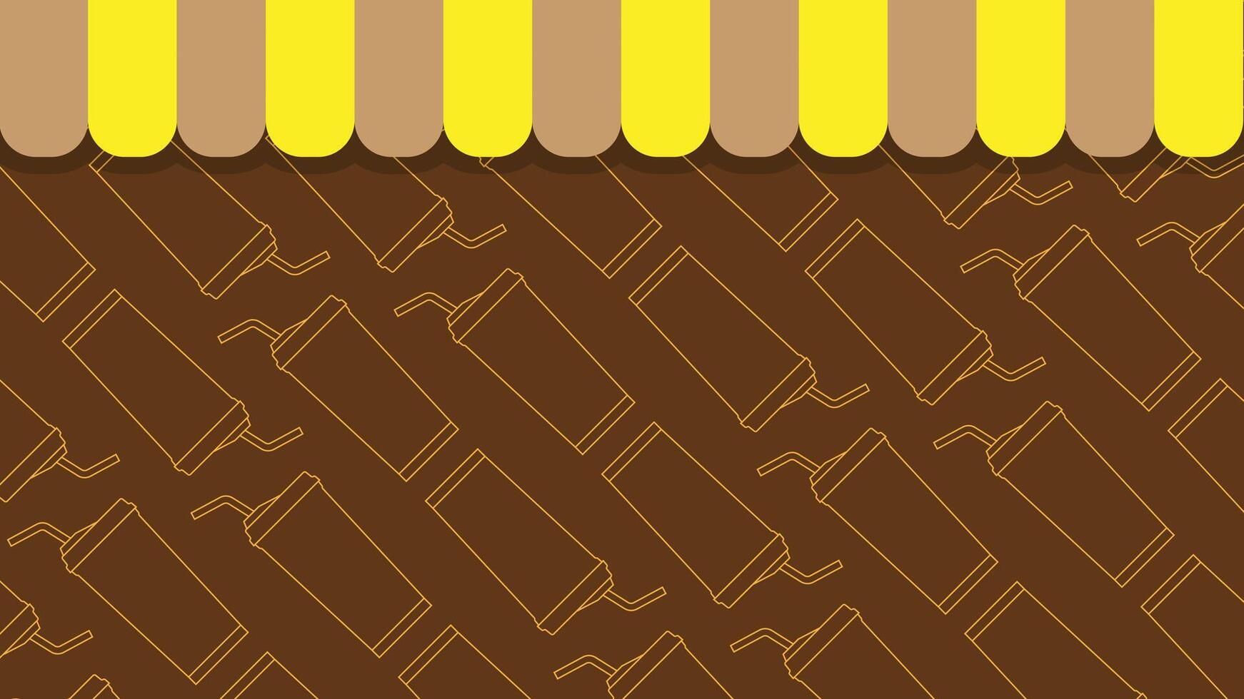 background image of coffee cup icon with alternating colored flags on top vector