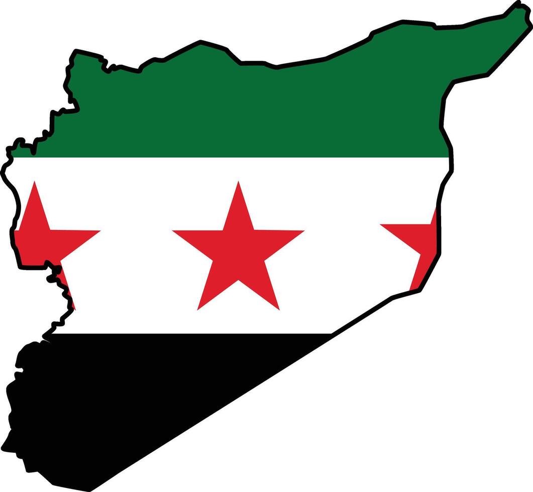 Map with Syria Flag Design on White Background vector
