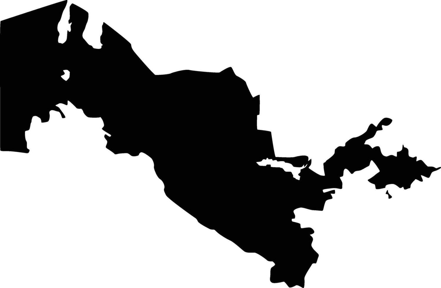 Map of Uzbekistan Silhouette Flat Design vector