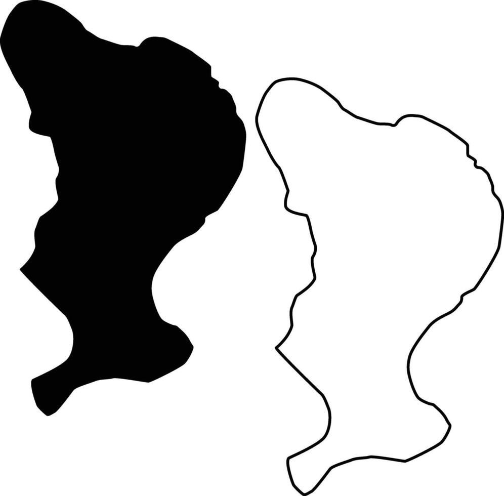 Map of Lake Effie Florida USA Silhouette Flat and Outline Design vector