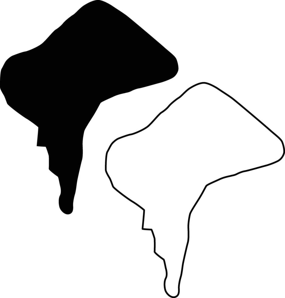 Map of Dance Lake Florida USA Silhouette Flat and Outline Design vector