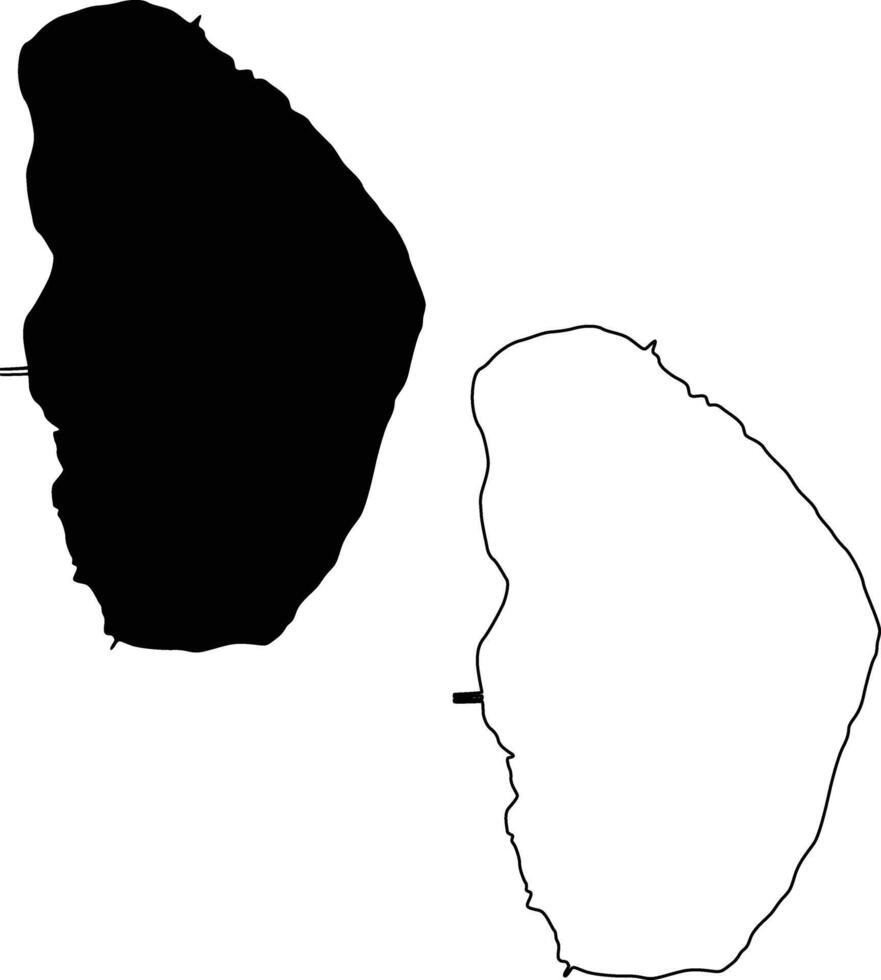 Map of Blue Cypress Lake Florida USA Silhouette Flat and Outline Design vector