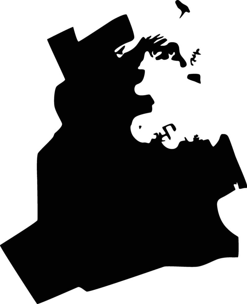 Map of Doha Qatar Silhouette Flat Design vector