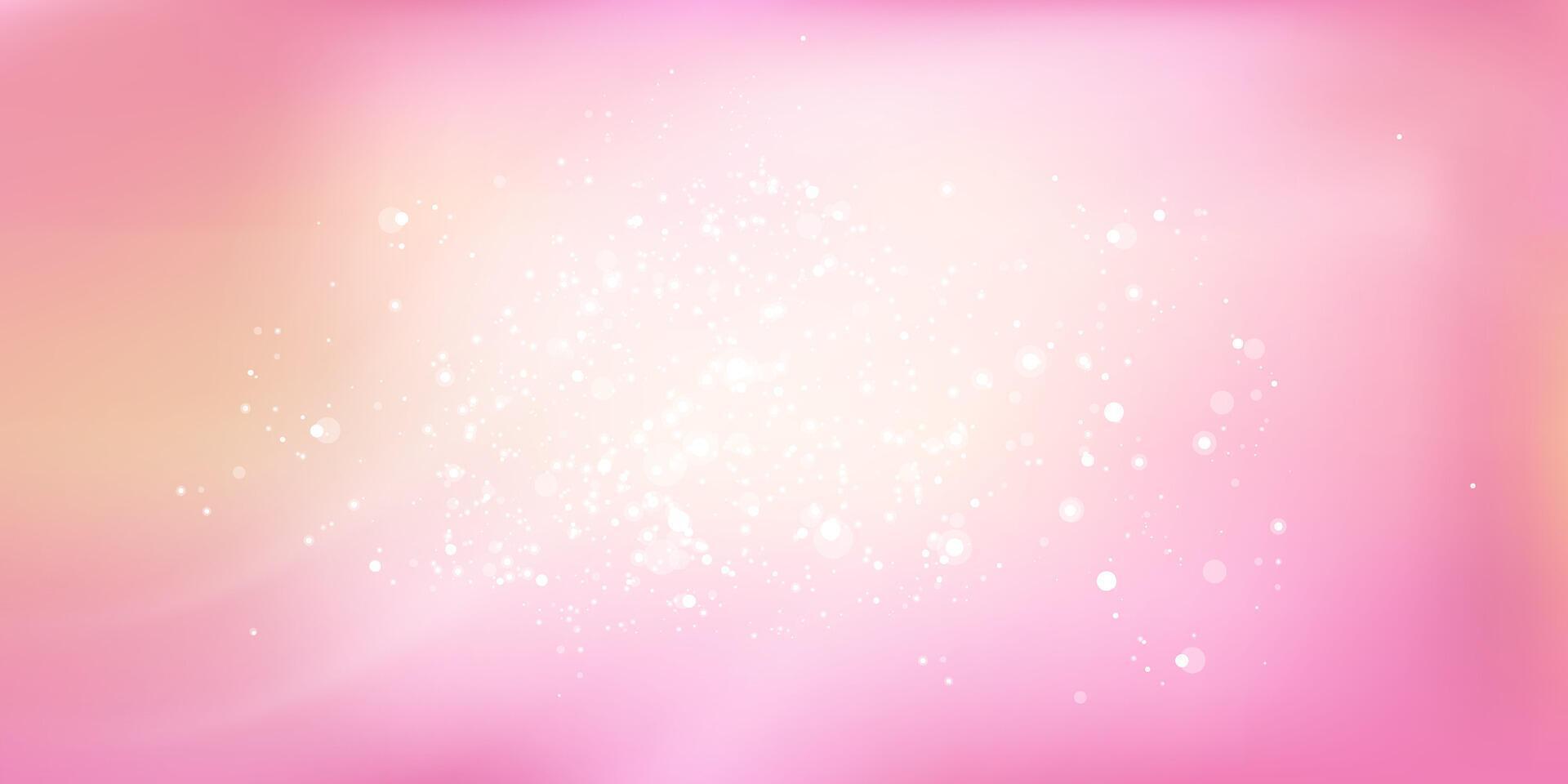 Central sparkle effect with peach-pink dreamy gradient and white glitter dust. Great for beauty, self-care and quote templates. vector