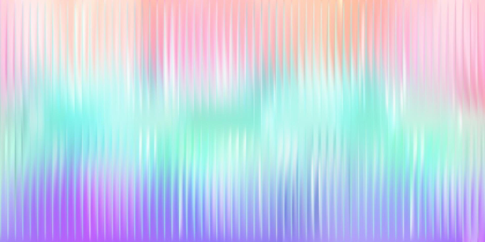 Vibrant illustration of a multicolored glass distortion background with pastel hues and a smooth blurred gradient. The artistic and dreamy effect adds a dynamic and modern feel, great for graphic design, advertising, and web backgrounds. vector