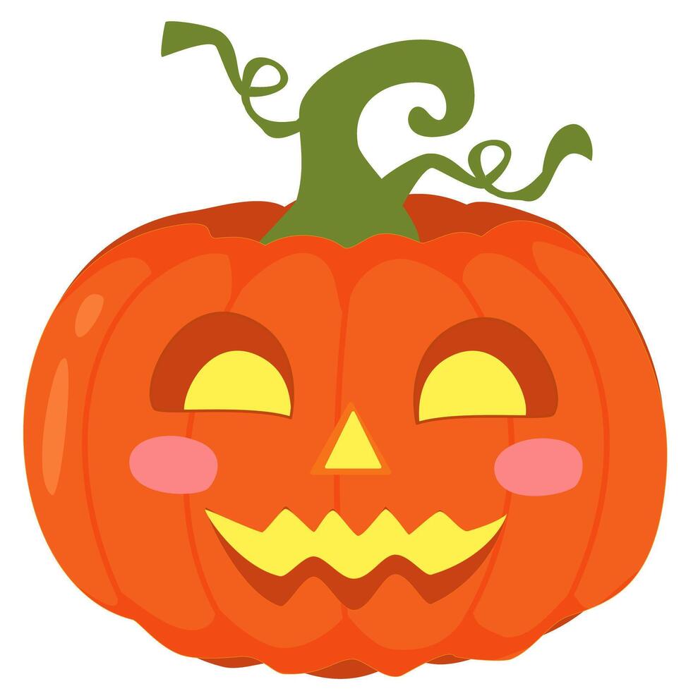 Smiling Halloween pumpkin illustration vector