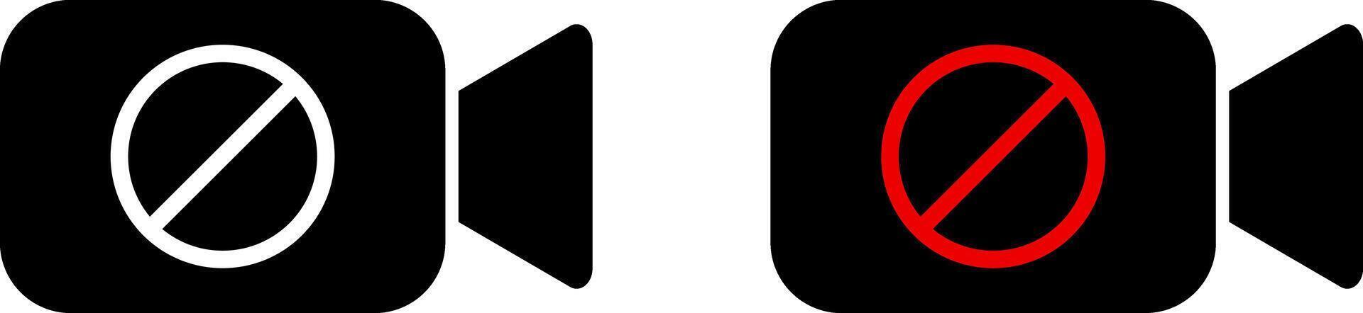 no camera icon set. recording prohibited icons. Prohibited symbol sign set. prohibit icon logo collection. Stop photograph warning symbol vector