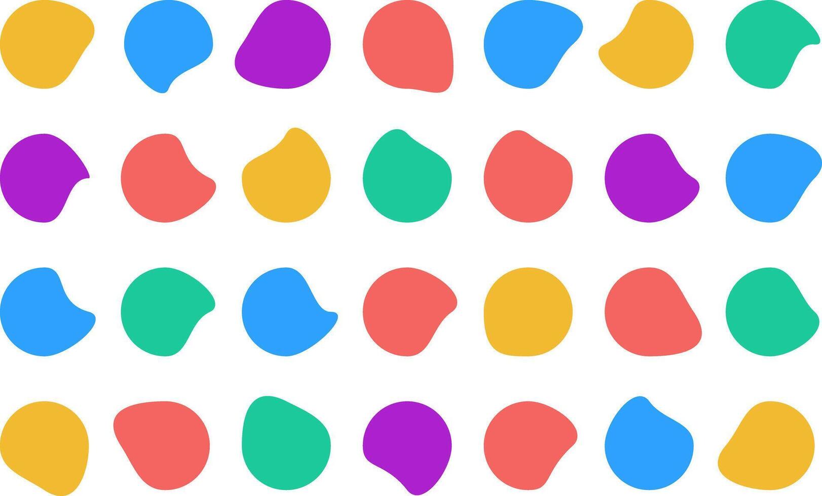 Blob shapes colorful collection icon. liquid amorphous splodge elements. Irregular random shapes. Trendy primary color. Geometric Shapes vector