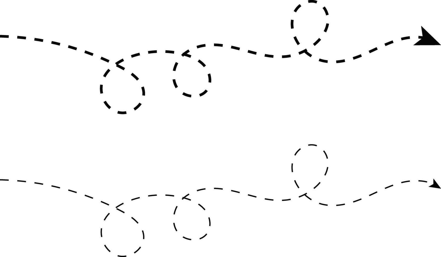 Long squiggly dashed. ideal for decorative borders. Abstract long spiral waving chart. Curved dotted arrow. hand drawn wavy curve dotted arrows icons vector