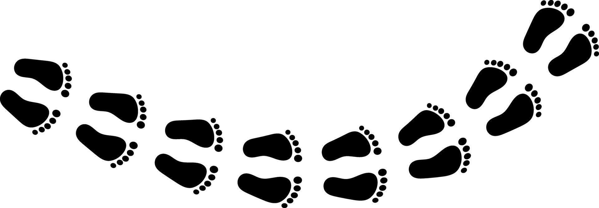 Human footprints icon set. human footstep sign. Foot imprint icon collection. representing walking symbols vector