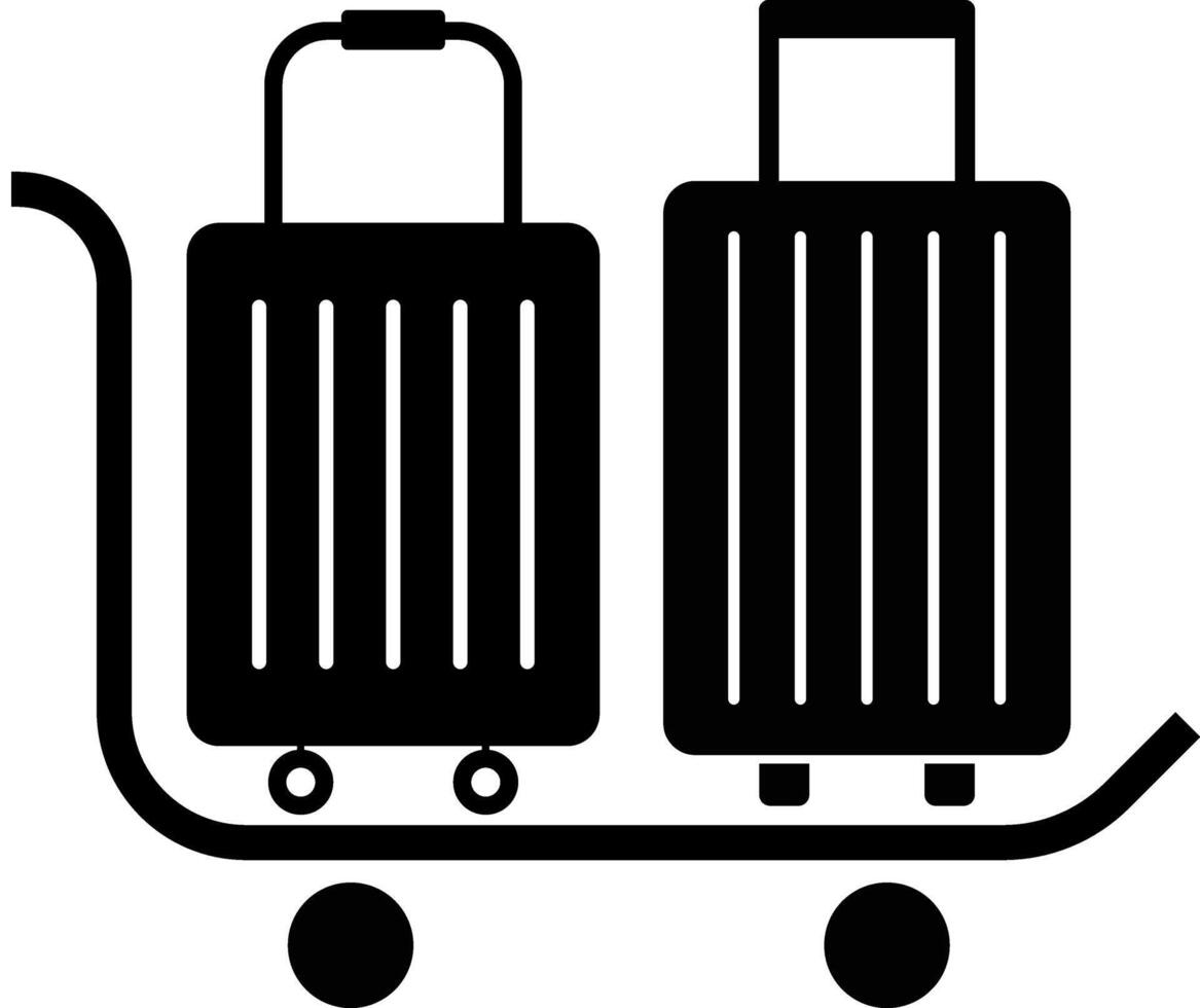 trolley with suitcase icon. luggage travel gear essentials. traveling bag icons. travel suitcase symbol. Transportation Concept Design vector