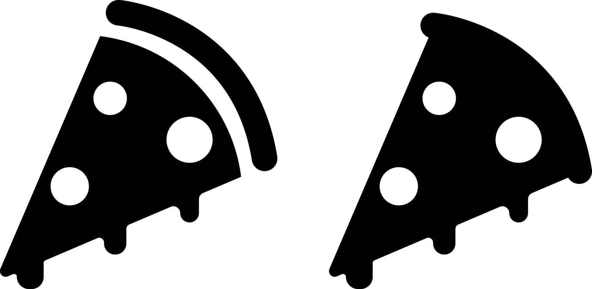 pizza sliced icon set. Fast food sign. Unhealthy foods symbol vector