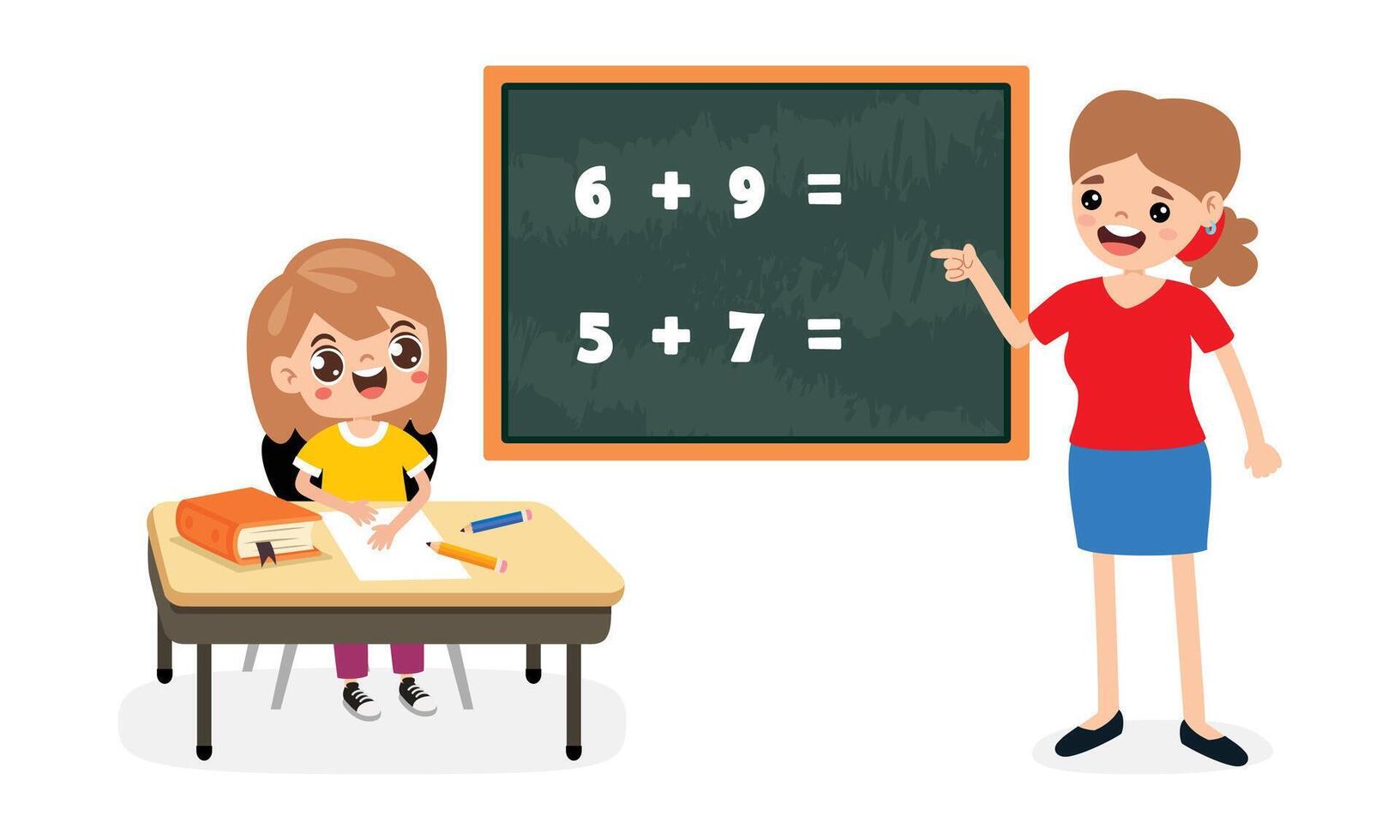 Students And Teacher vector