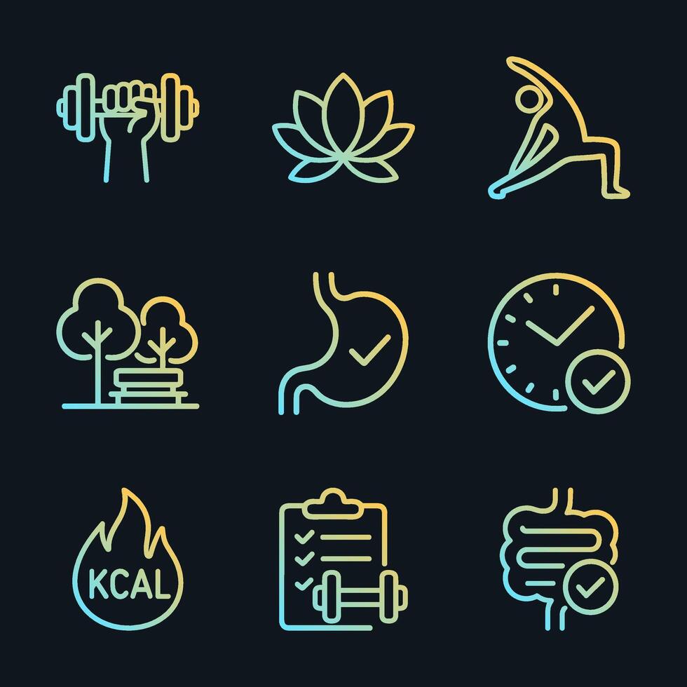 Fitness journey Mind body and health. Icon symbol illustration vector