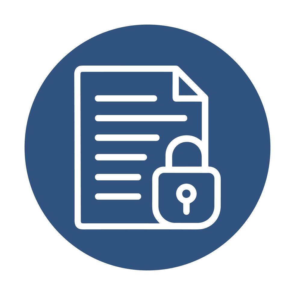 Secure file with lock icon. Icon symbol illustration vector
