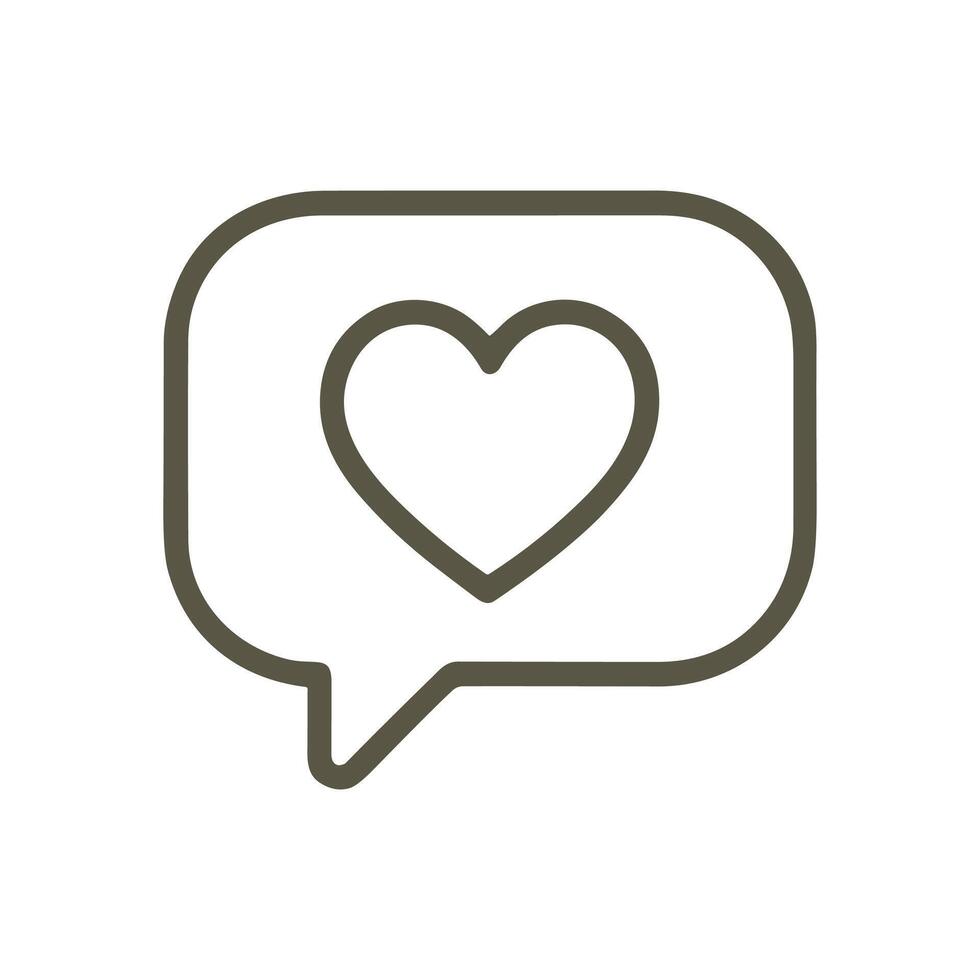 Heart Icon in Rounded Speech Bubble. Icon symbol illustration vector