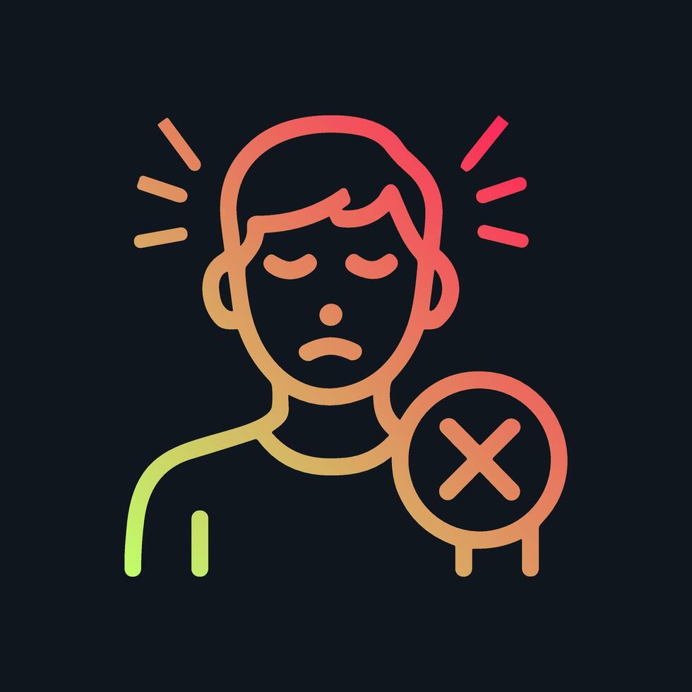Icon shows sick sad person. Icon symbol illustration vector