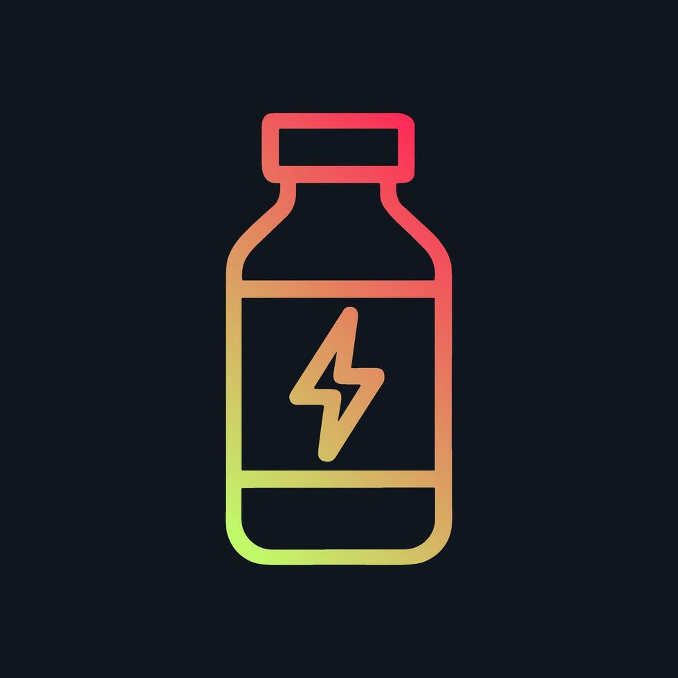 Energy drink bottle with lightning gradient. Icon symbol illustration vector