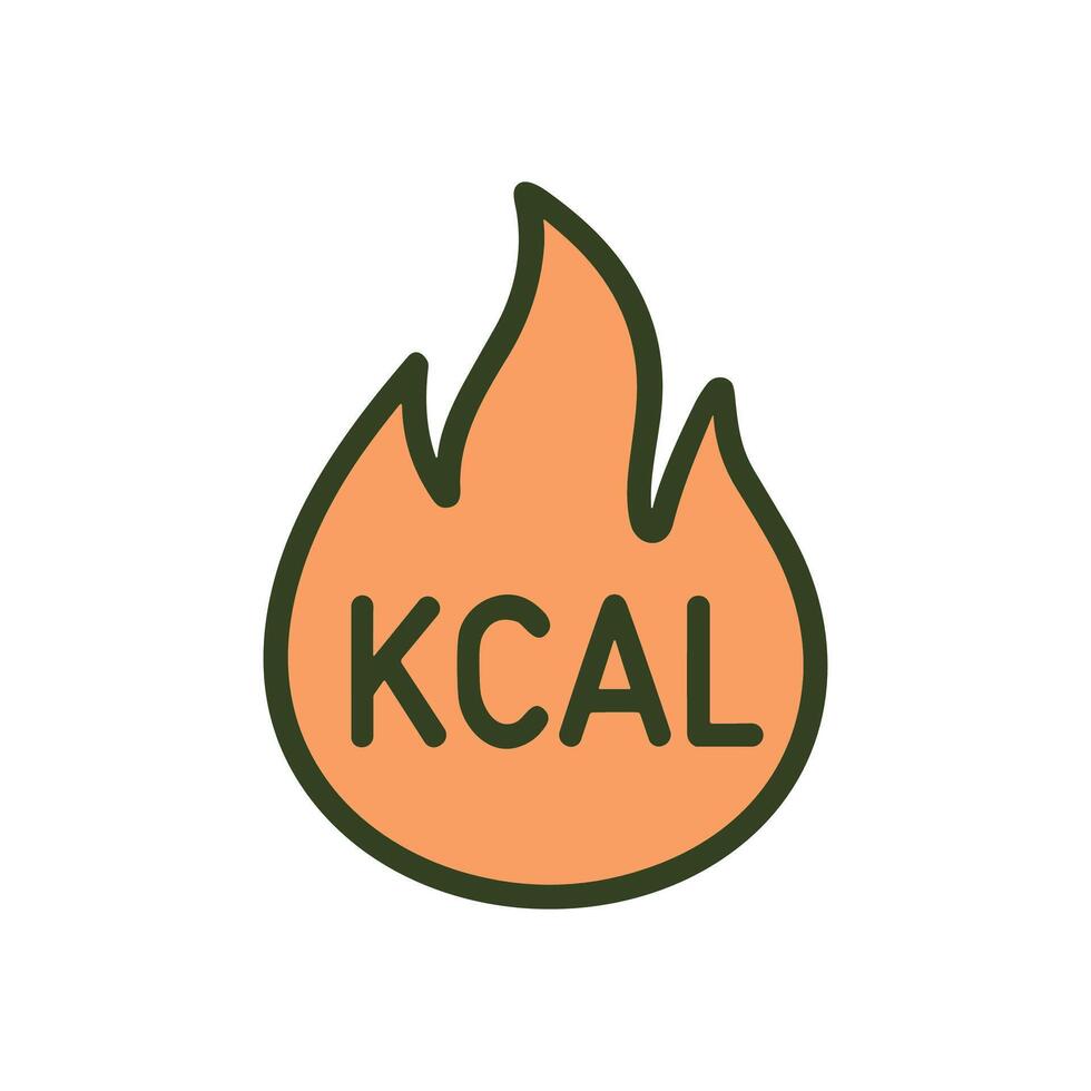 Burning calories illustrated in stylized form. Icon symbol illustration vector