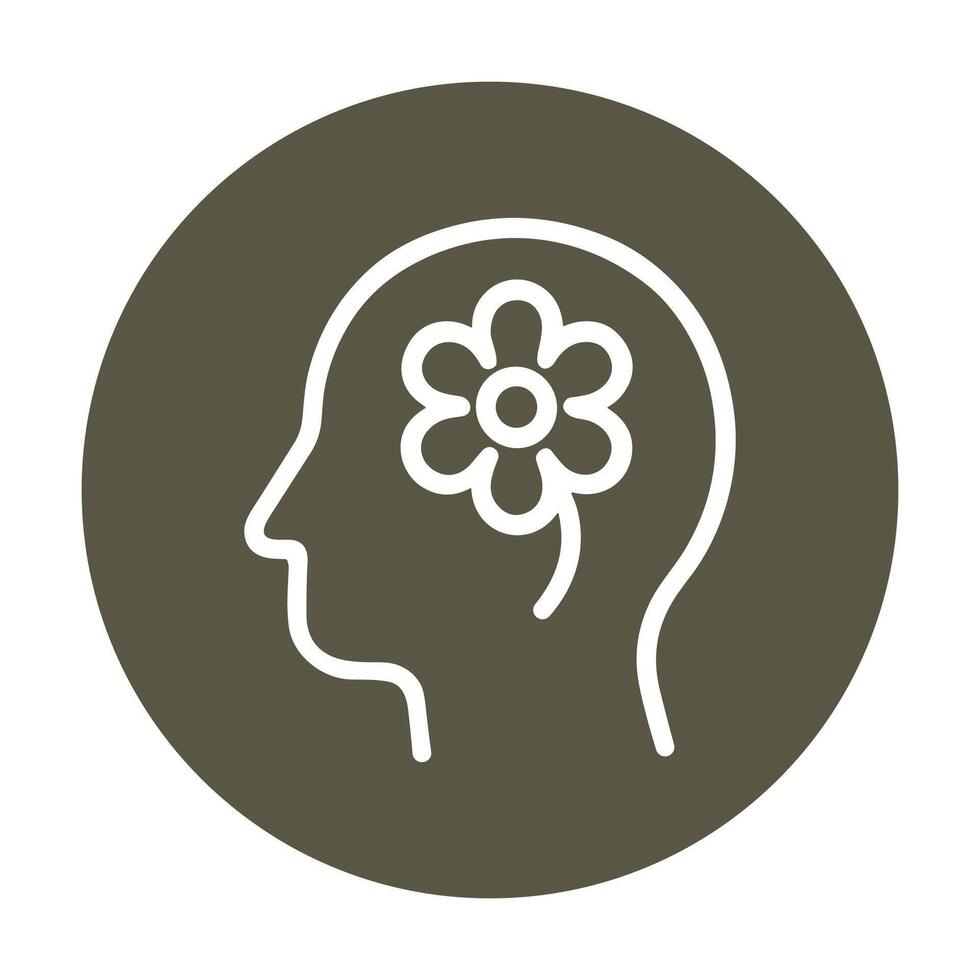 Mindful bloom Head with flower icon. Icon symbol illustration vector