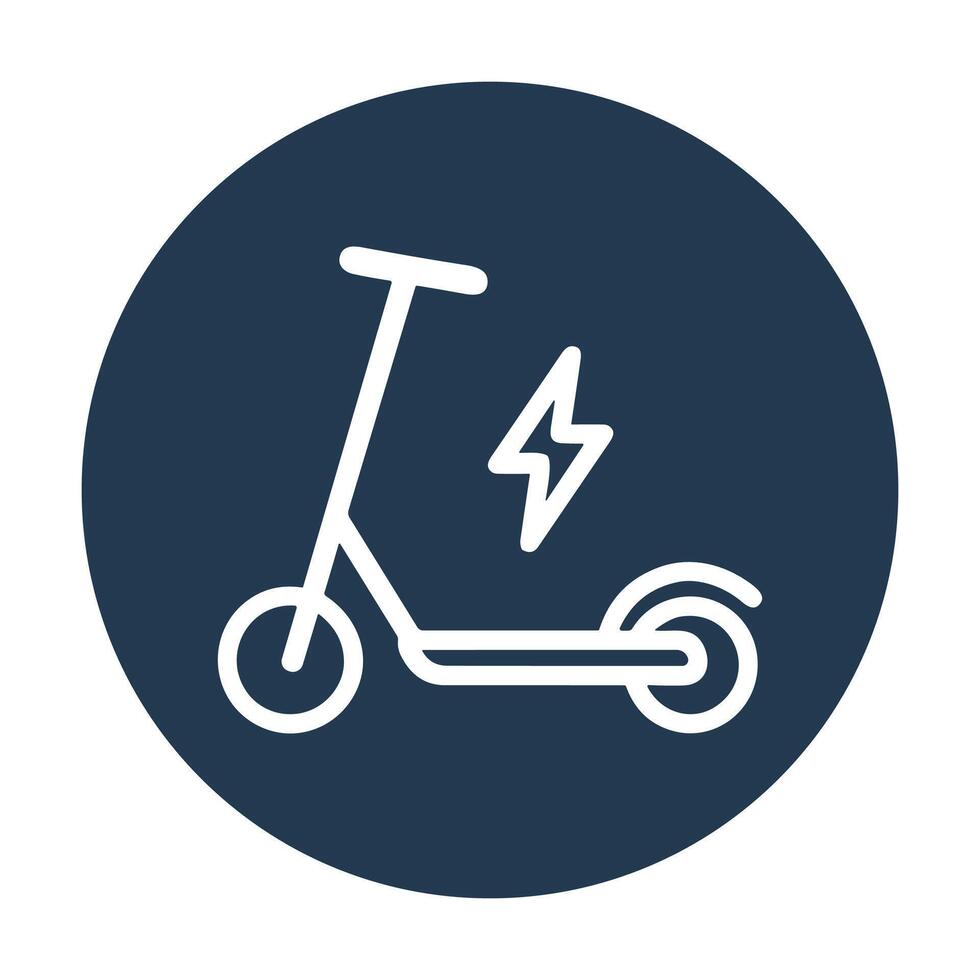 Electric scooter symbol on dark blue. Icon symbol illustration vector