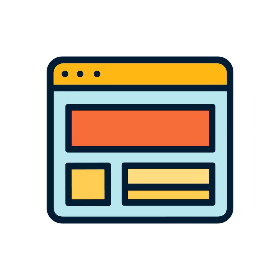 Webpage Layout Icon Design Mockup. Icon symbol illustration vector