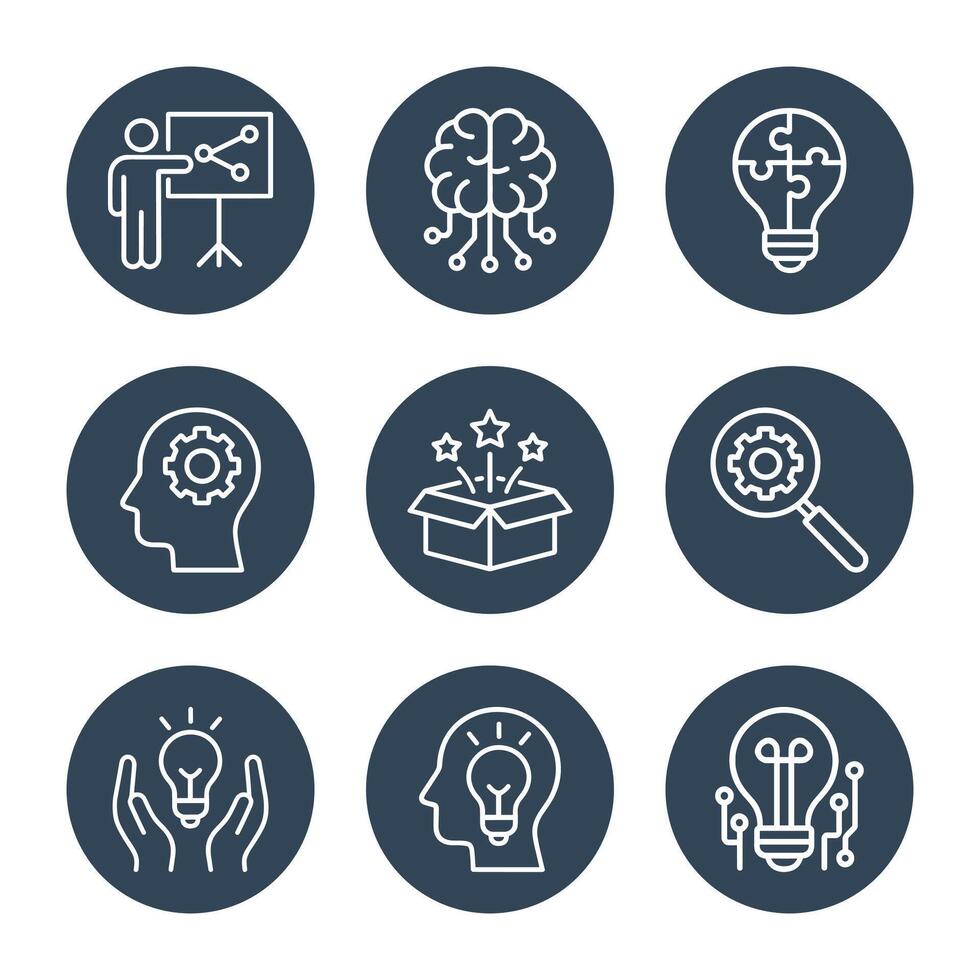 Creative thinking and problemsolving icons. Icon symbol illustration vector