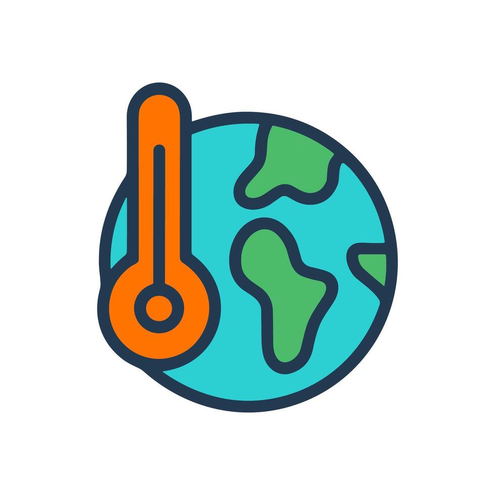 Earths fever Rising global temperatures icon. Icon symbol illustration vector