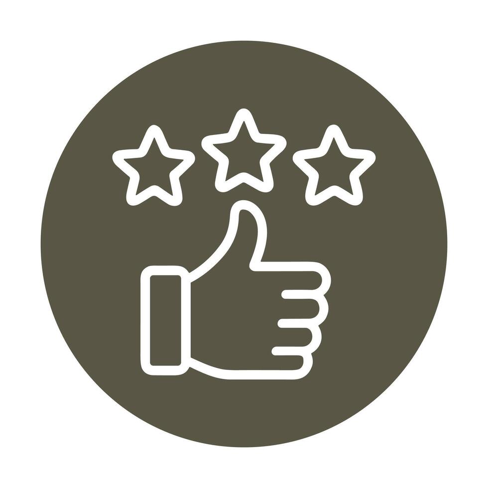 Thumbs up with three stars approval. Icon symbol illustration vector