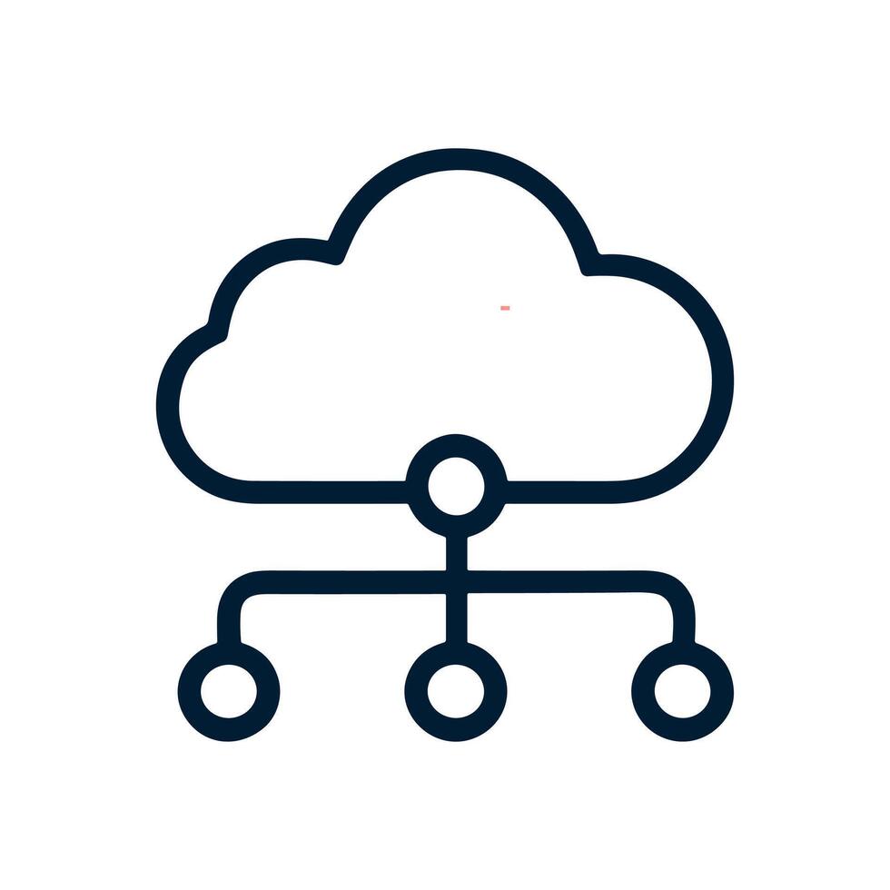 Connected Cloud Centralized Data Network. Icon symbol illustration vector