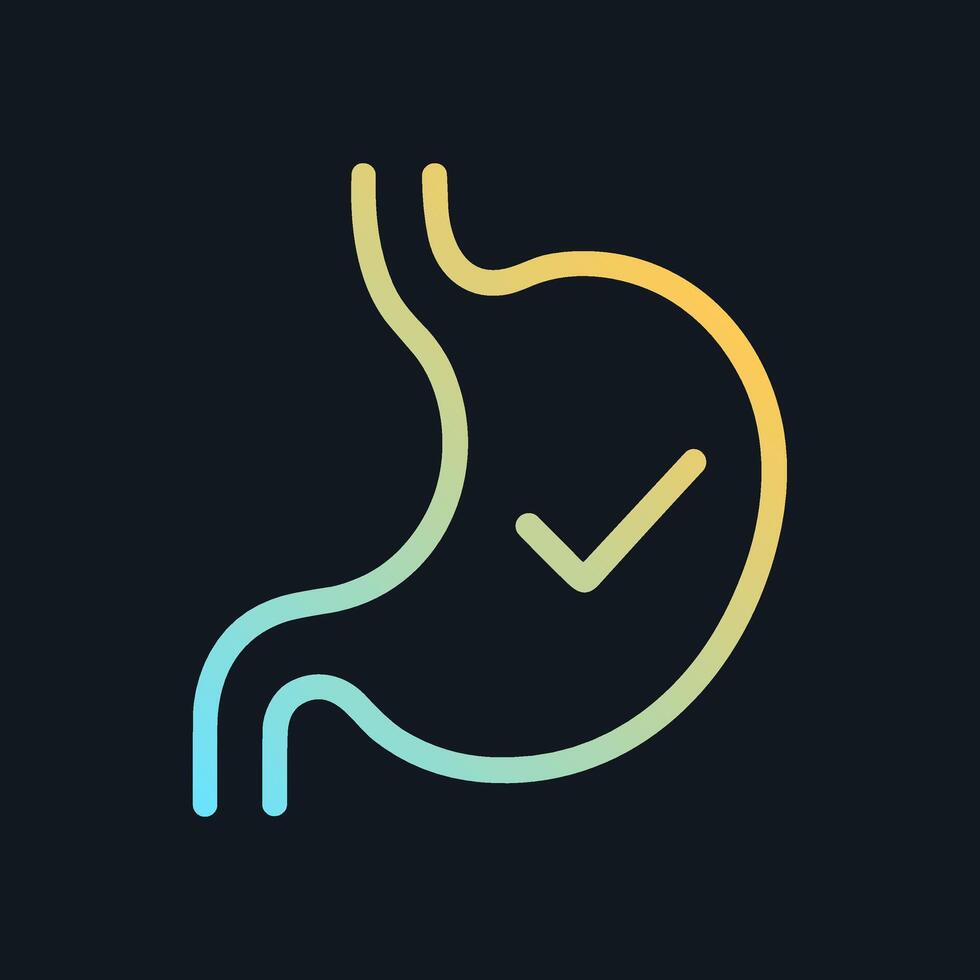 Healthy Stomach Diagram with Check Mark. Icon symbol illustration vector