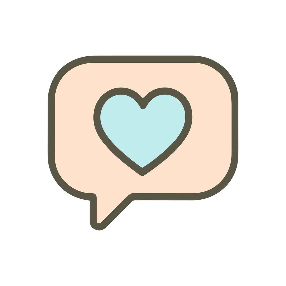 Loving bubble with a heart. Icon symbol illustration vector
