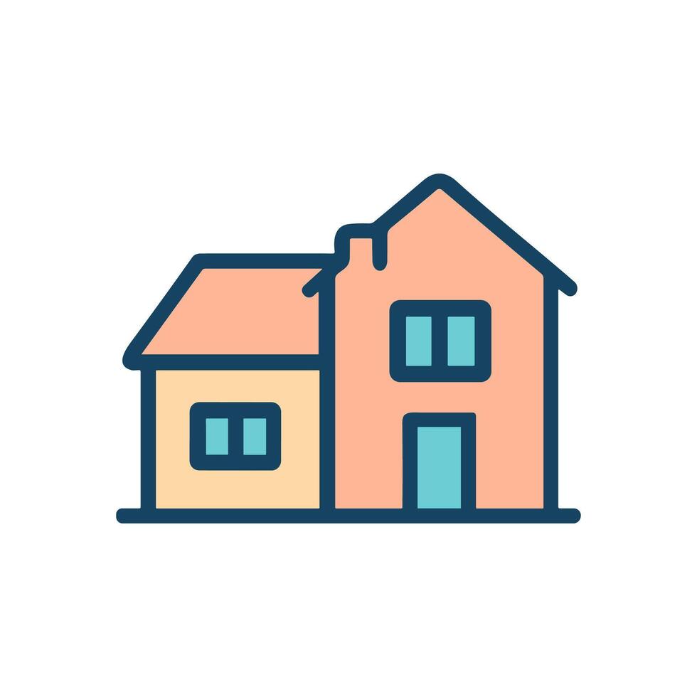 Simplified Cozy House Icon Illustration. Icon symbol illustration vector