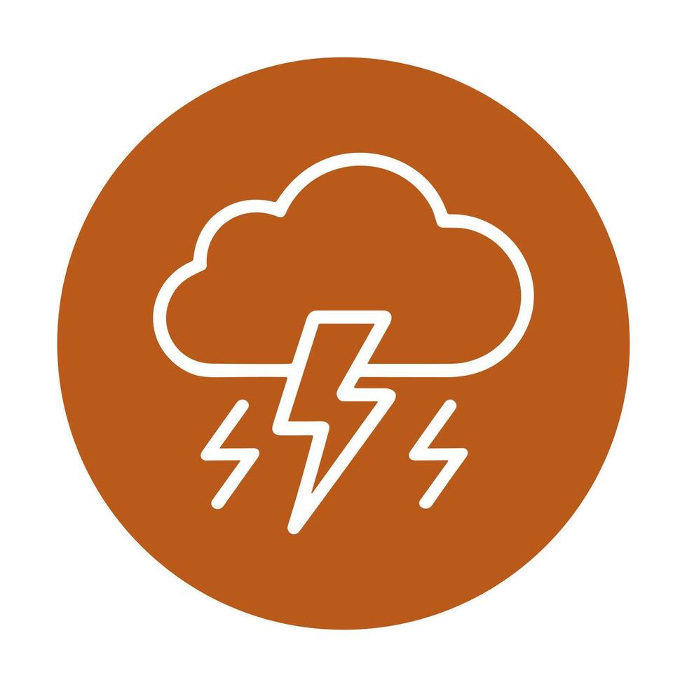 Stormy cloud within a circle. Icon symbol illustration vector