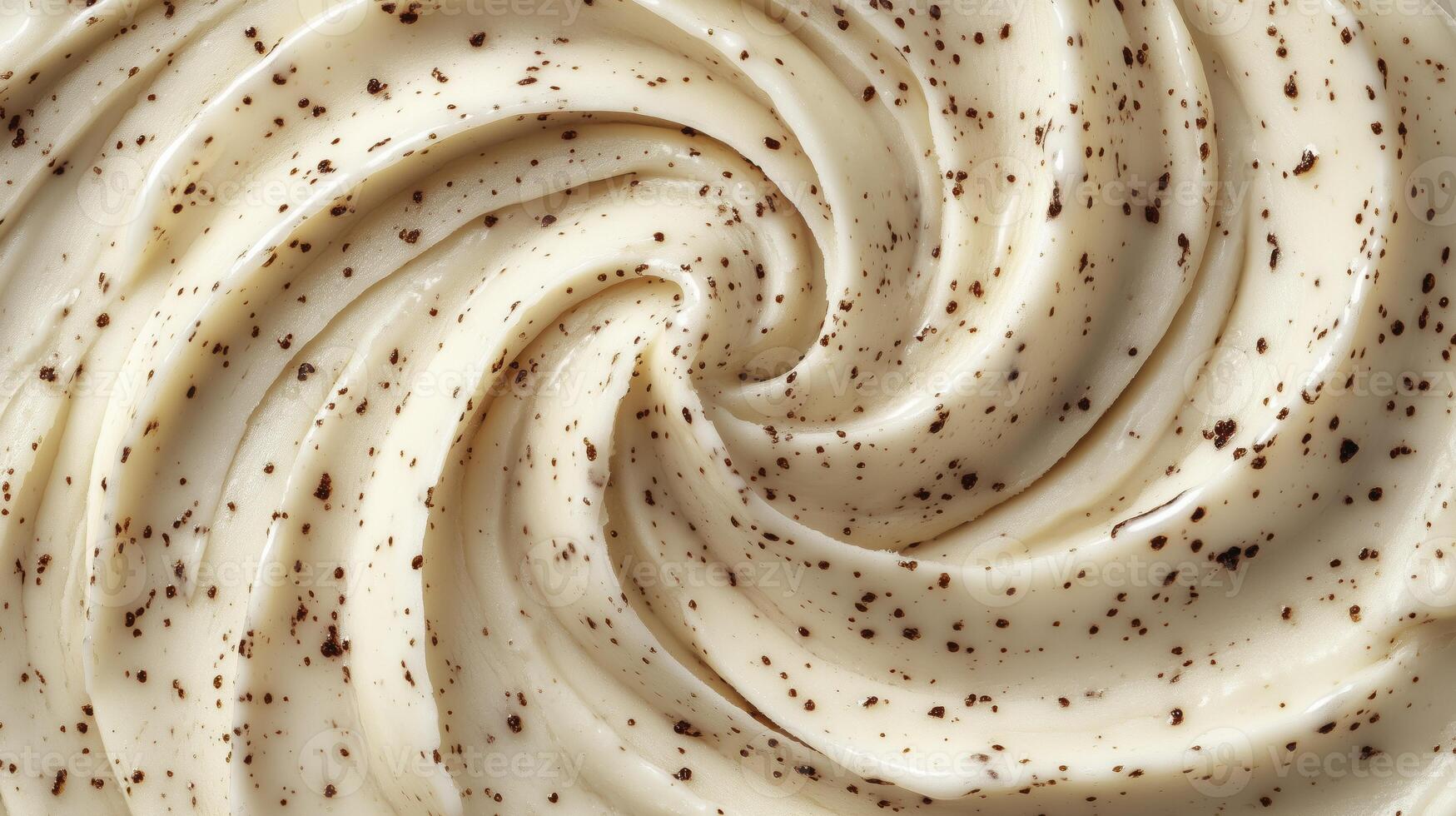 Ice cream with small chocolate chunks, closeup, top view photo