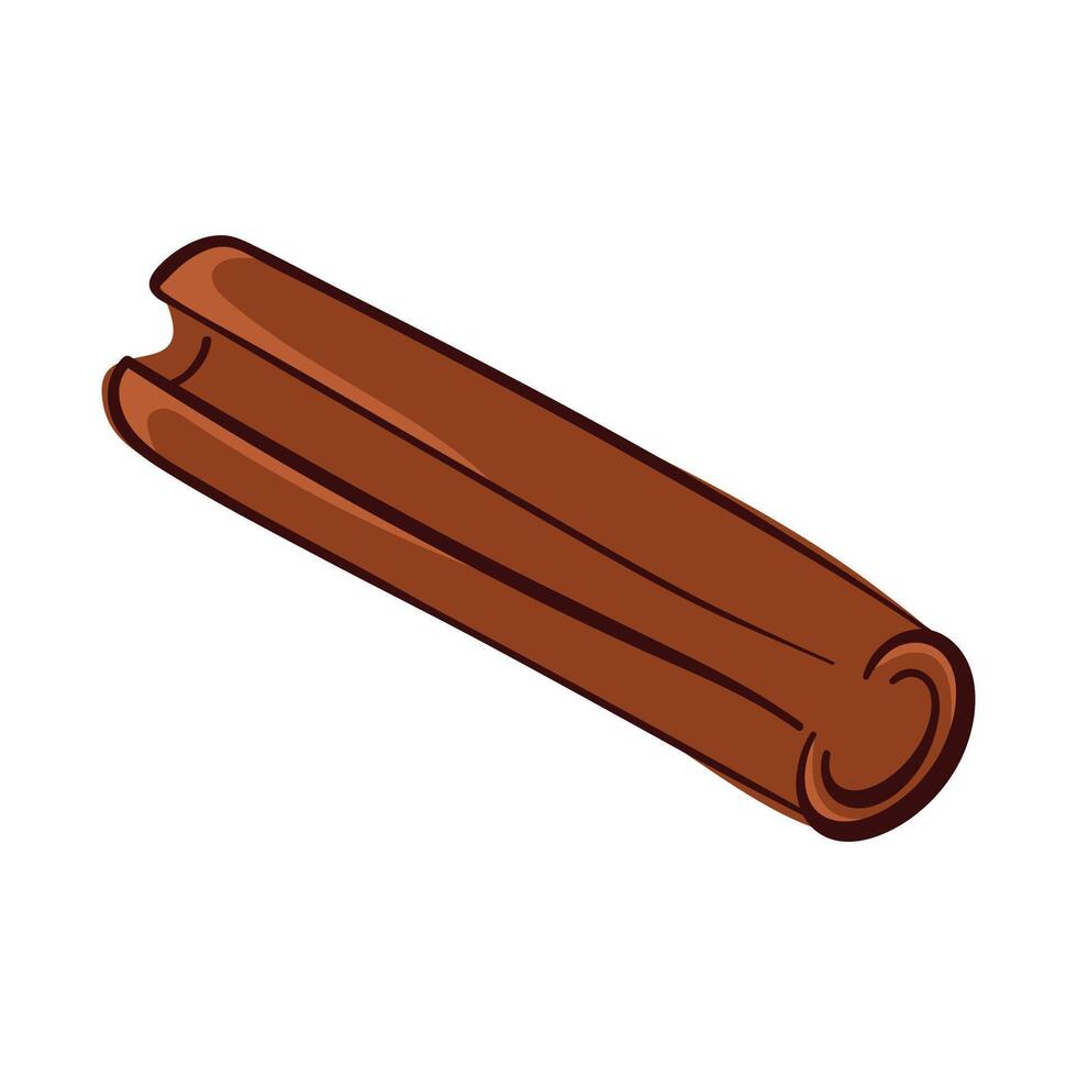 Cinnamon stick roll logo in flat style isolated on a white background. vector