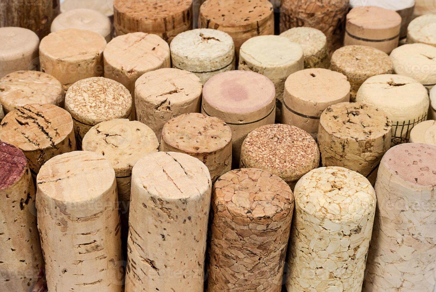 Various wine corks close up background photo