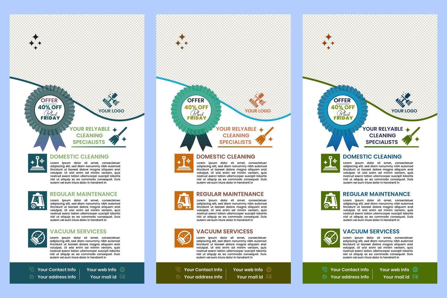 Cleaning service social media vertical template design. Instagram template design. Office, home and hotel cleaning social media post design. Editable post design vector
