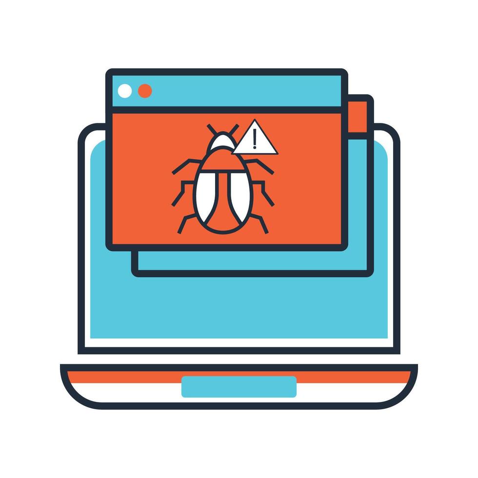 Website hacked icon image vector