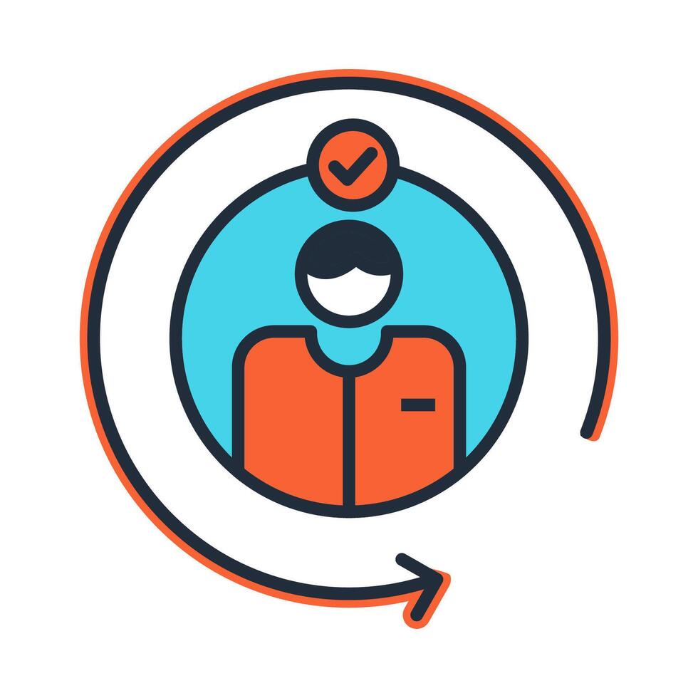 A man with a check mark on his head vector