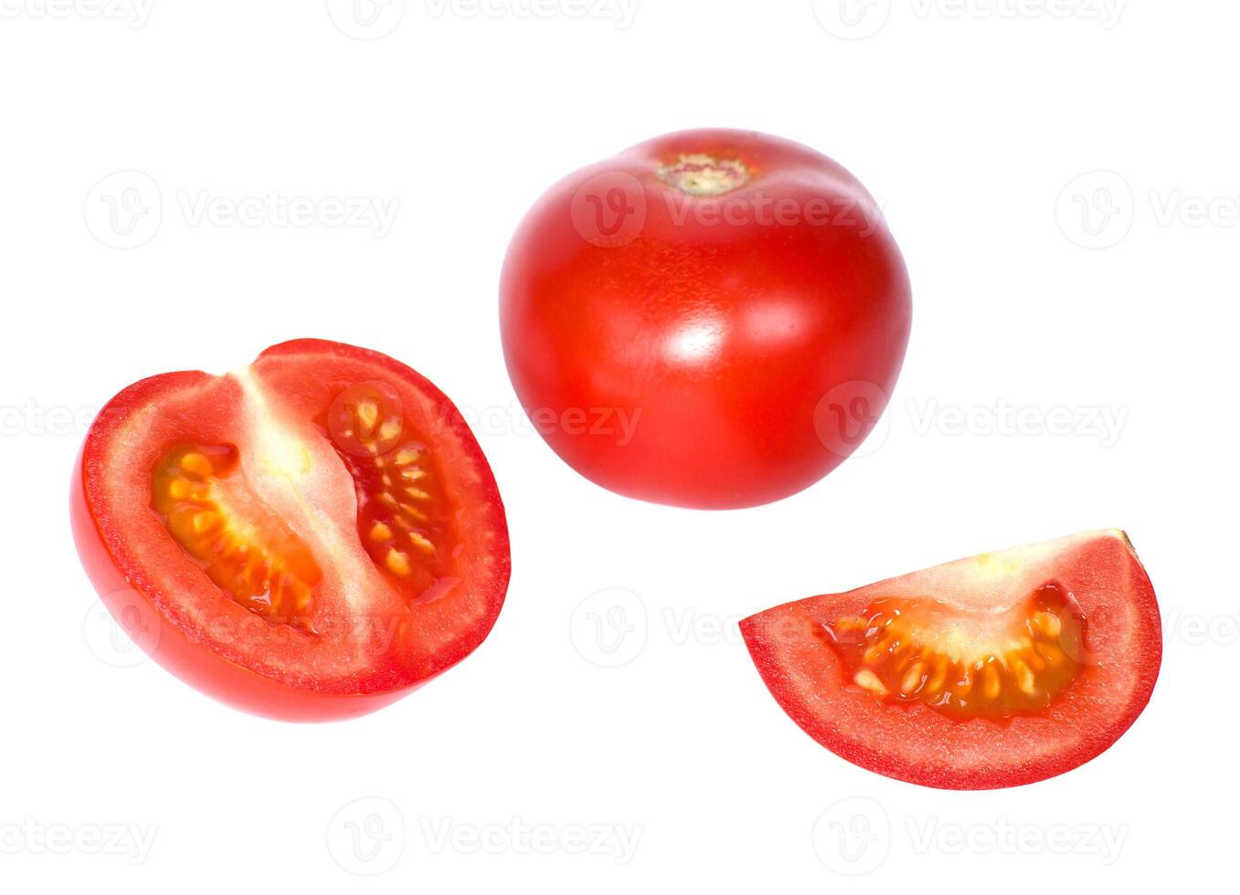 Tomato and slices of tomato isolated on a white background photo