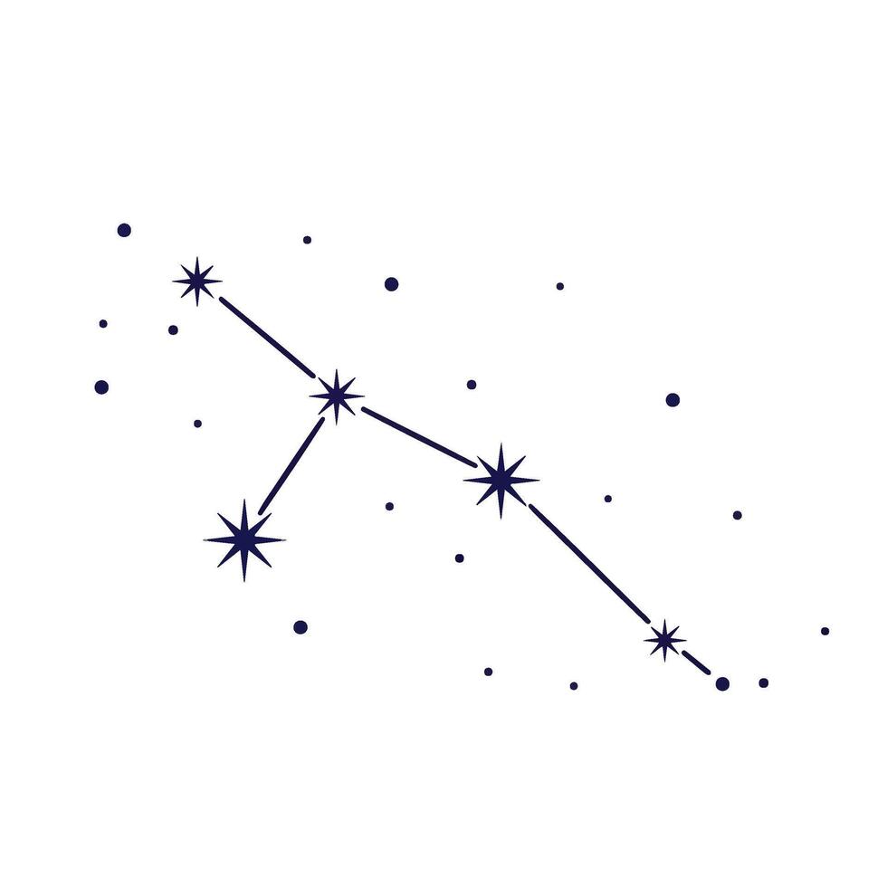 Taurus Constellation Flat Design on White Background vector