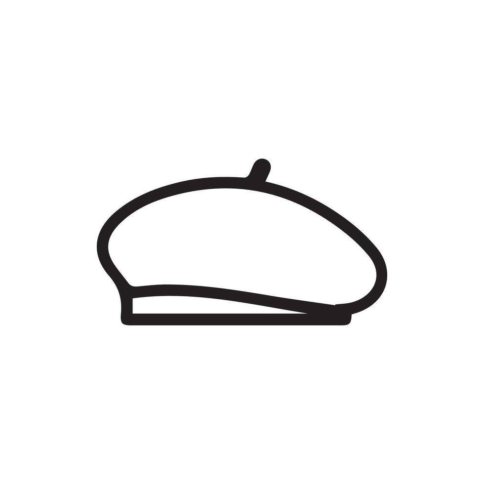 Stylish Beret Illustration A Timeless Fashion Icon in Outline Form vector